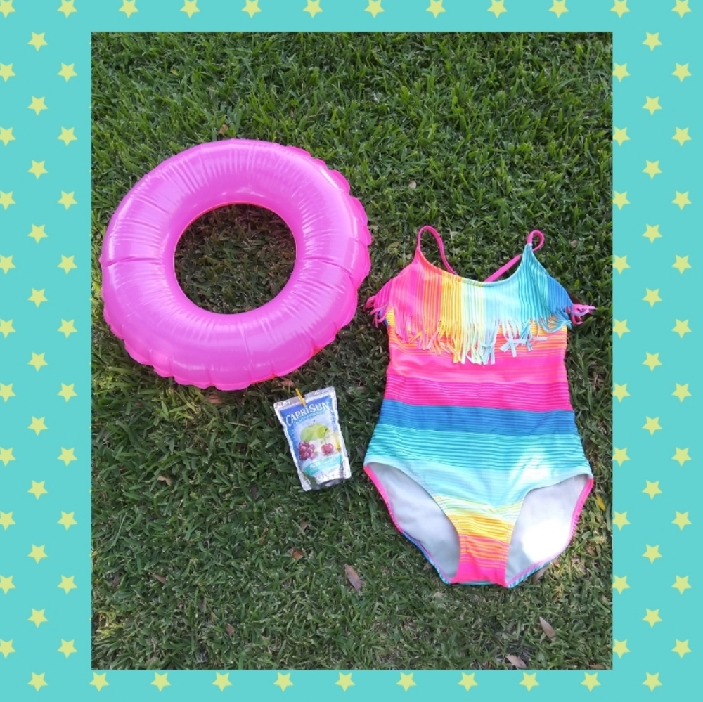 Cat & Jack Girls Bathing Suit Size Medium